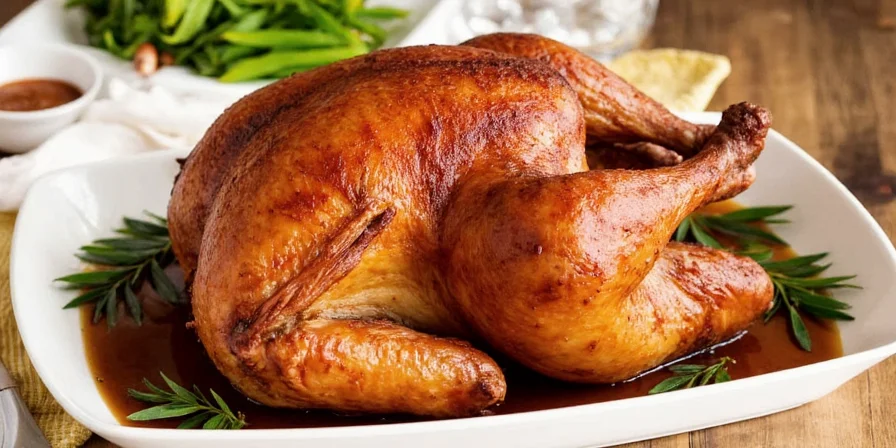 Turkey on roasting rack setup