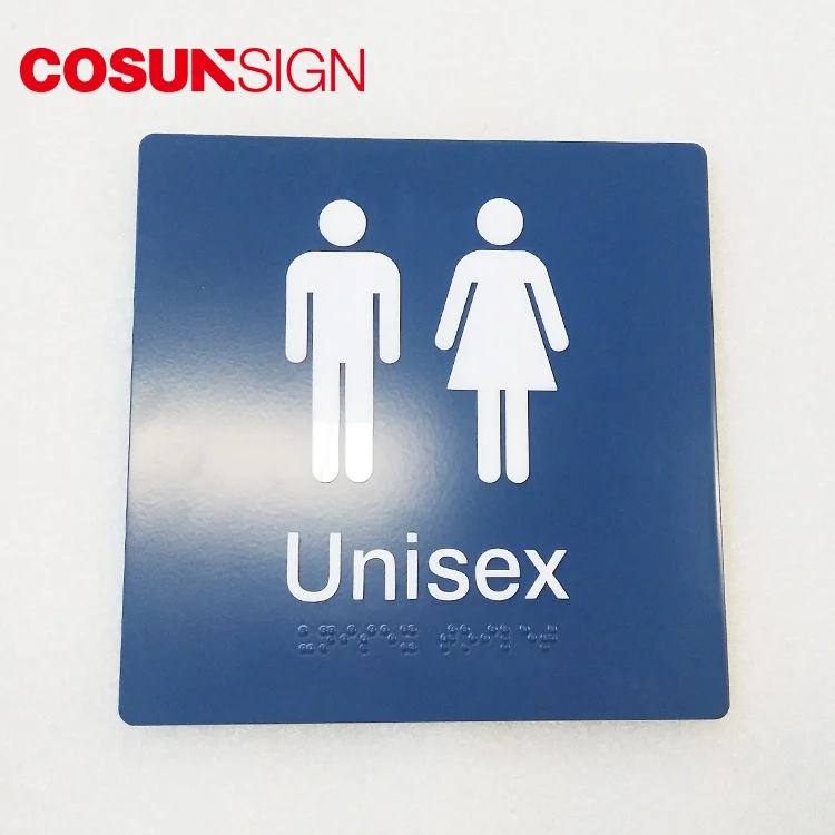 
Custom Made Indoor Clear Acrylic ADA Restroom Braille Toilet Doorplate Sign 