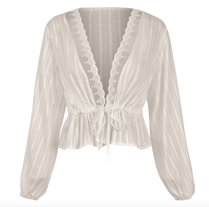 Venta al por mayor blusas blancas transparentes Compre Venta al por mayor blusas blancas transparentes Compre