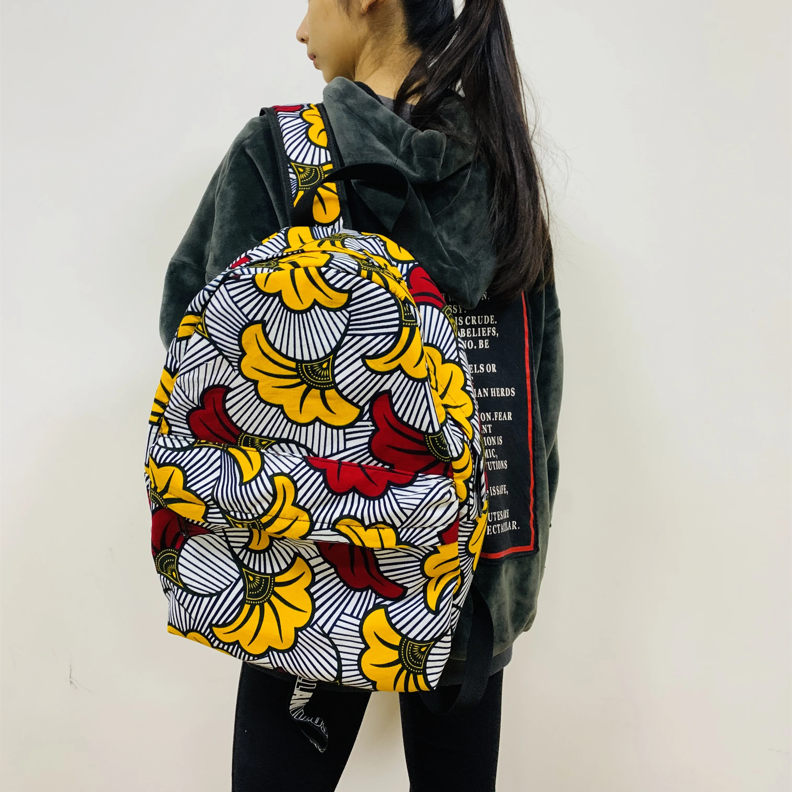 

2020 Shenbolen New Style African Ankara Printed School Casual Backpack Unisex Casual Boy Bag Fashion Student Travel Handbag