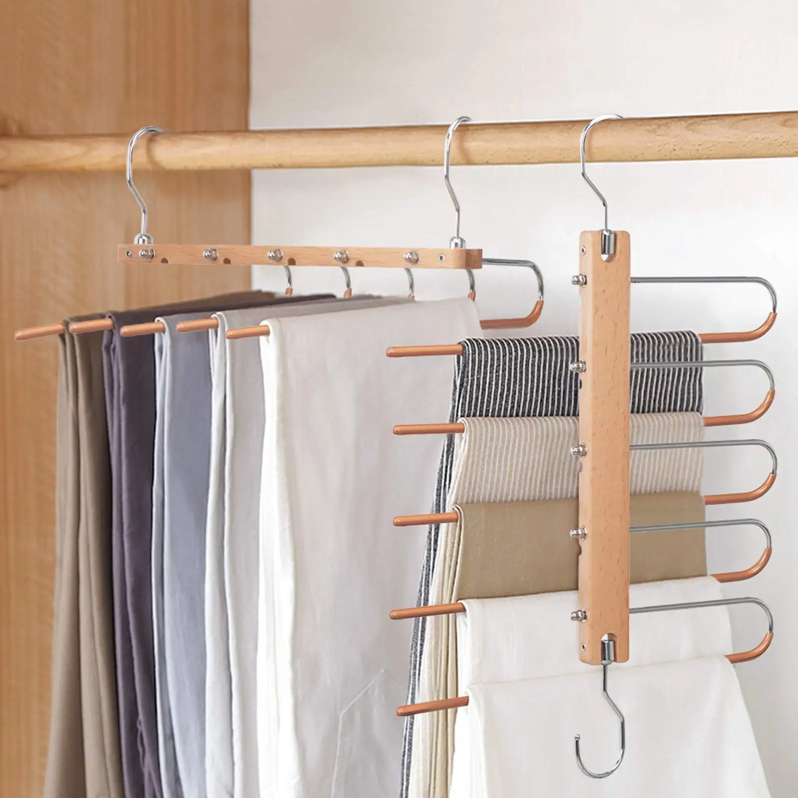 

Hot selling Closet Hangers 5 Layers MultiFunction Pants Hanger