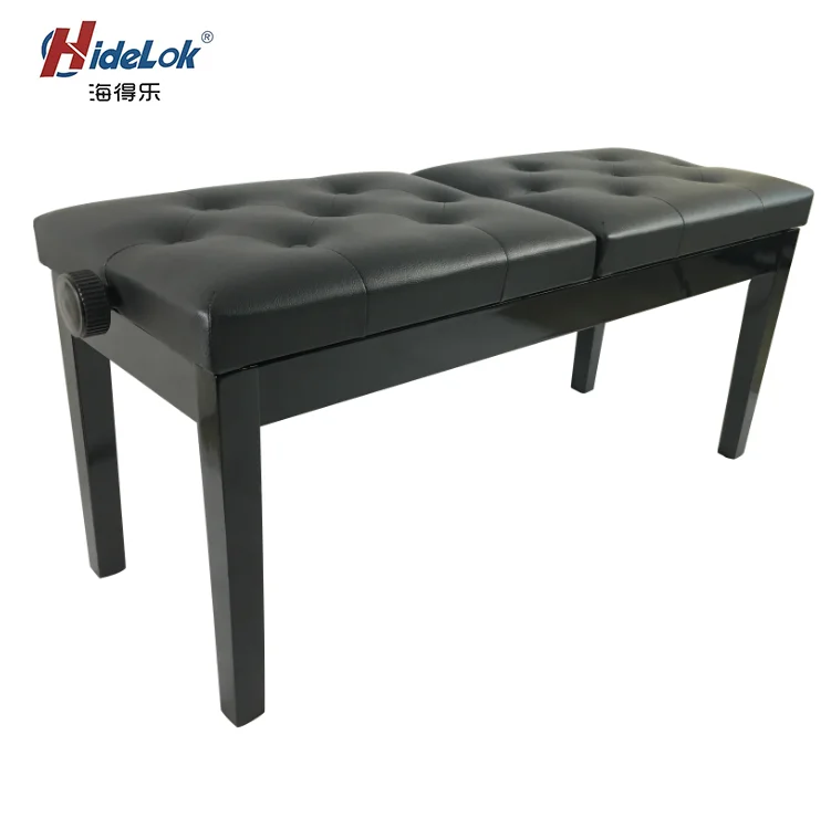 

Height Adjustable Piano Bench for Two Dual One in Two Piano Double Piano, Black painting