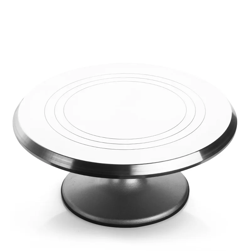 

Rotating Cake Turntable 12inch Cake Decorating Turntable for Cakes and Desserts Aluminum Alloy Construction with Smooth bearing, Silver