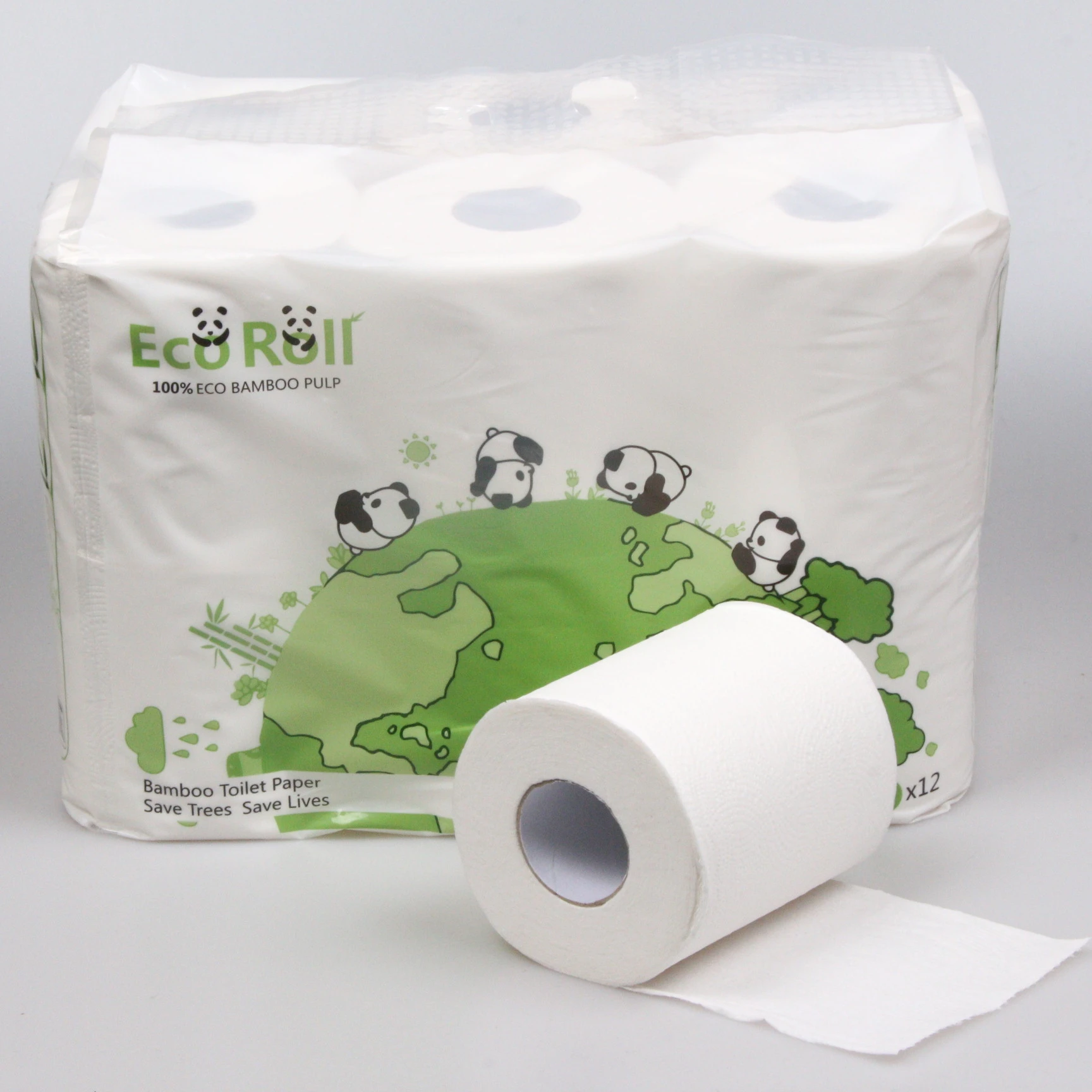 

Virgin Bamboo Pulp 12 Rolls Toilet Paper Tissue, White