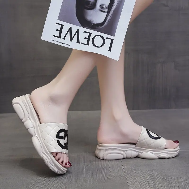 

Thick Purses And Woman Summer Fashion Sandals Shoes 2021 High Heels Slippers For Women