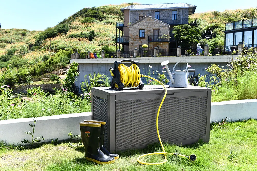 380l/100gal Impermeable Banco Cubierta Cobertizo De Jardín Contenedor