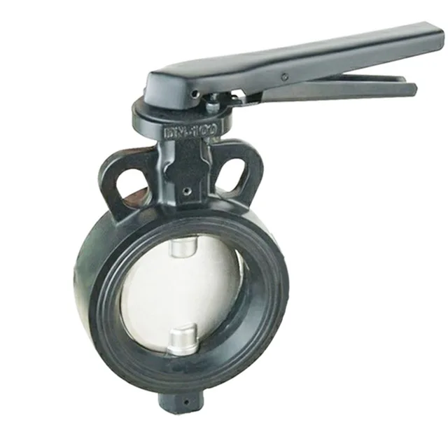 
China 150 Psi 6 Inch Rubber Seal Carbon Steel A216 WCB Wafer Type Butterfly Valve Exhaust 