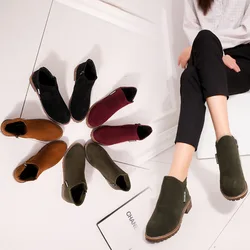 Lady Simplicity Shoes High Quality botte femme Suede ankle boots women shoes women