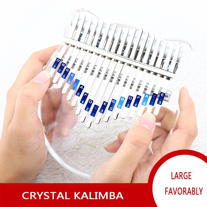 

Paisen mbira custom finger piano acrylic transparent crystal glass Kalimba thumb piano 17 key kalimba set for sale