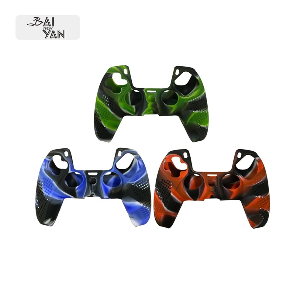 

Oil injection PS5 game handle protection camouflage color silicone sleeve with non-slip for PlayStation 5 console accessories