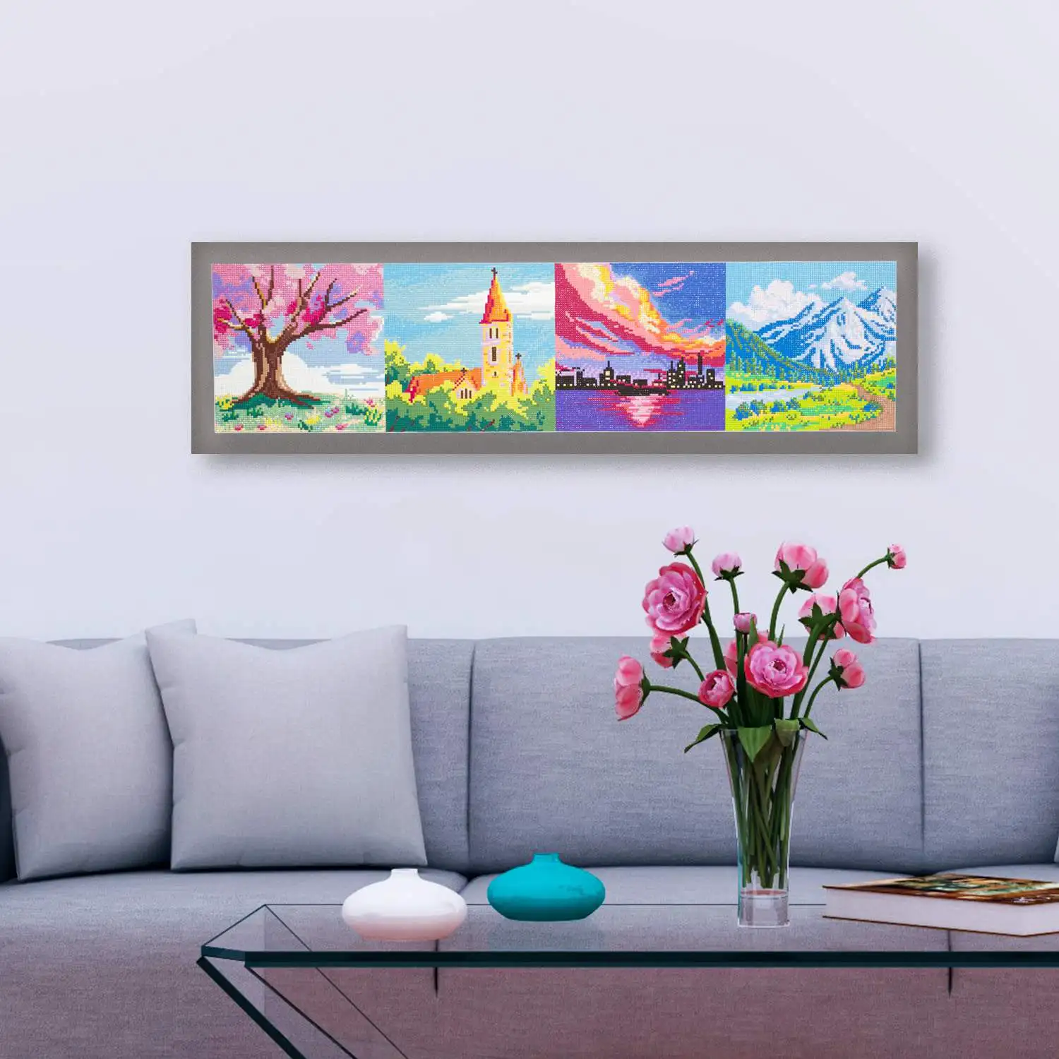 R-Mini05 Custom 5D Mini Diamond Painting Kit Four Seasons Landscape Canvas Art Diamond Paintings
