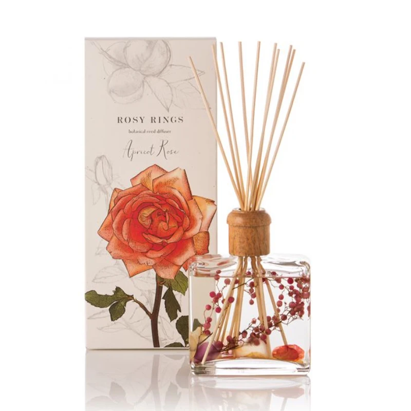 

Square glass bottle rattan stick air freshener reed diffuser with luxury packaging, Color can be customized