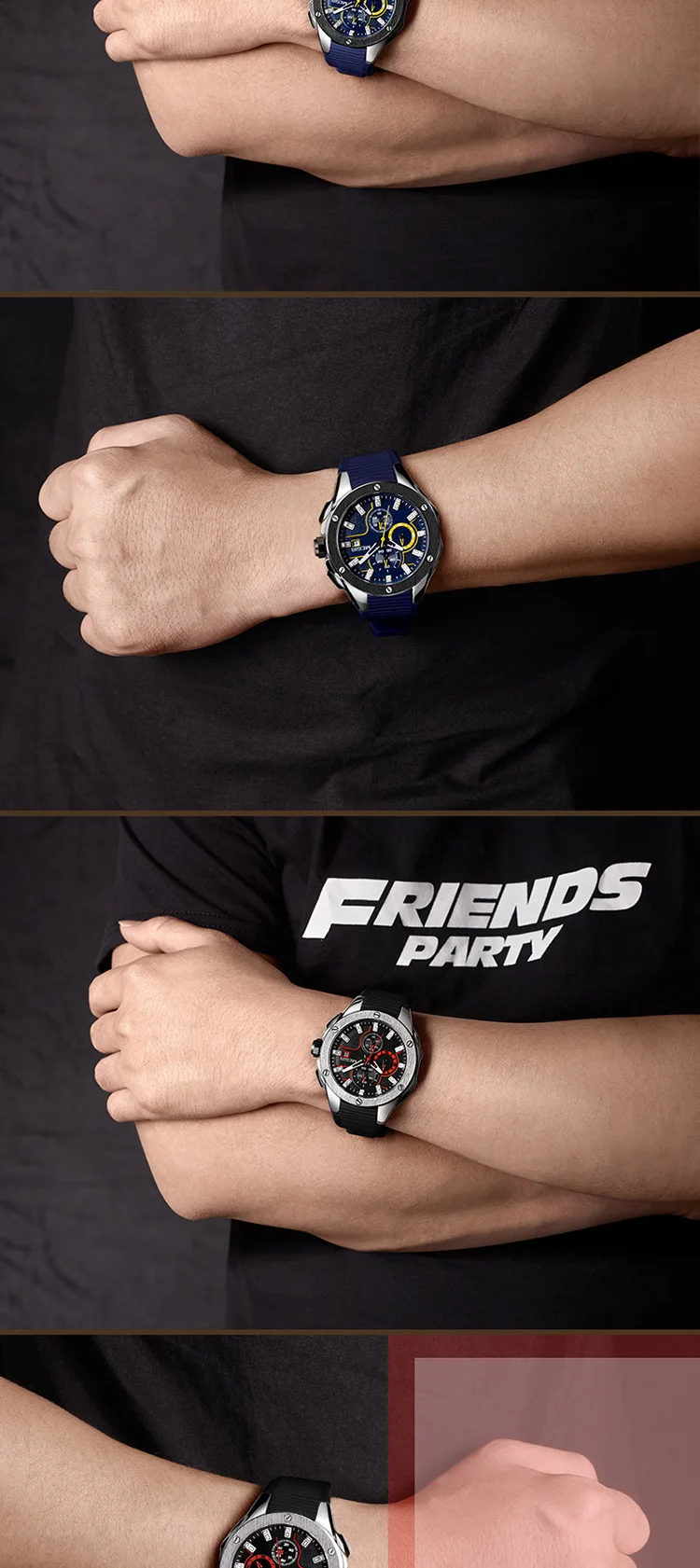 MEGIR 2053 super boy made in china watch buy Genuine Leather Strap personalized 3 dials chronometer diameter 45mm watch set