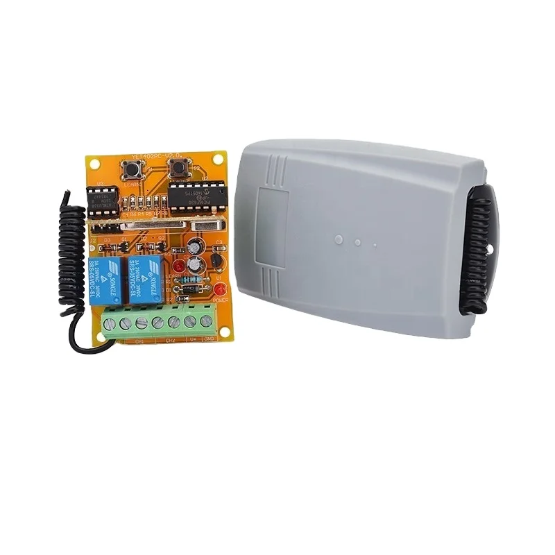 

DC12-24V 447.725mhz YET402PC-V20 Garage Door Wireless Security Shutter Remote Control Controller, Grey