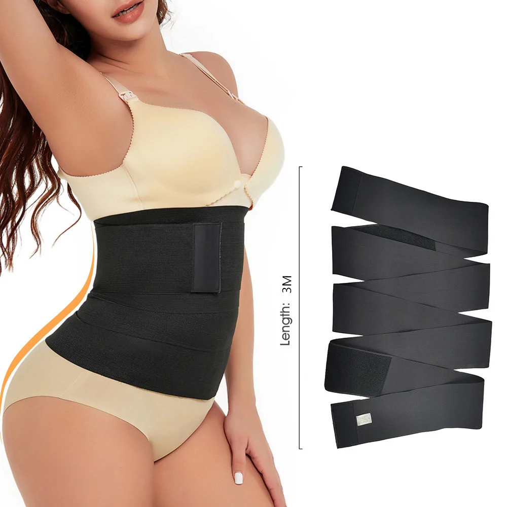 

4 meters tummy control wrap waist trainer long slimming belt underwear waist cincher bandage wrap for women