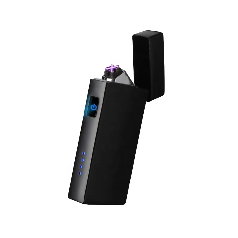 

Wholesale Windproof Flameless X Beam Plasma Rechargeable Electronic USB Dual Arc Lighter For Candle Cigarette, Business black, blue satin, gold satin
