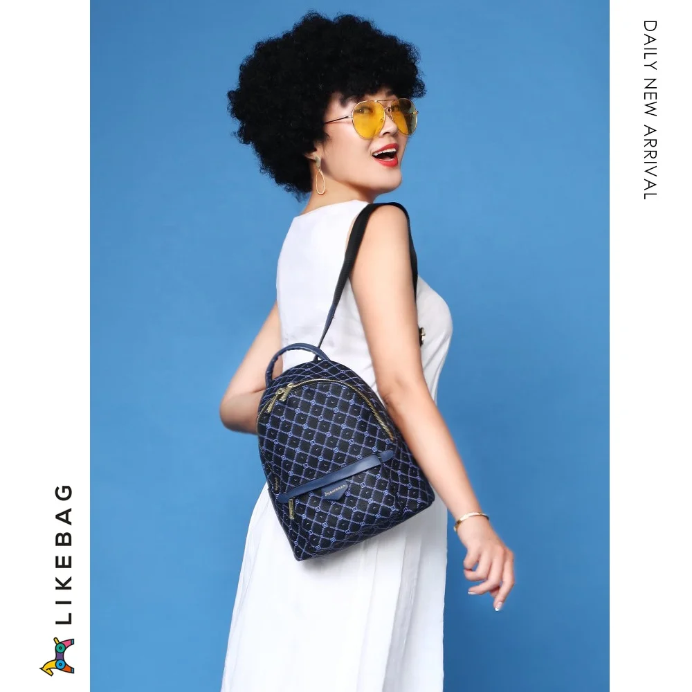 

LIKEBAG Classic Style Print Design Medium Backpack for Women