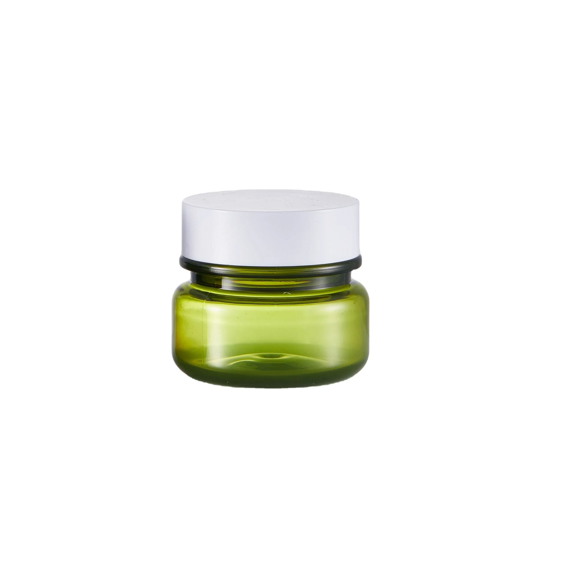 

Unique hangzhou Sunshine new product 60ml PET green plastic cream jar for ready to ship