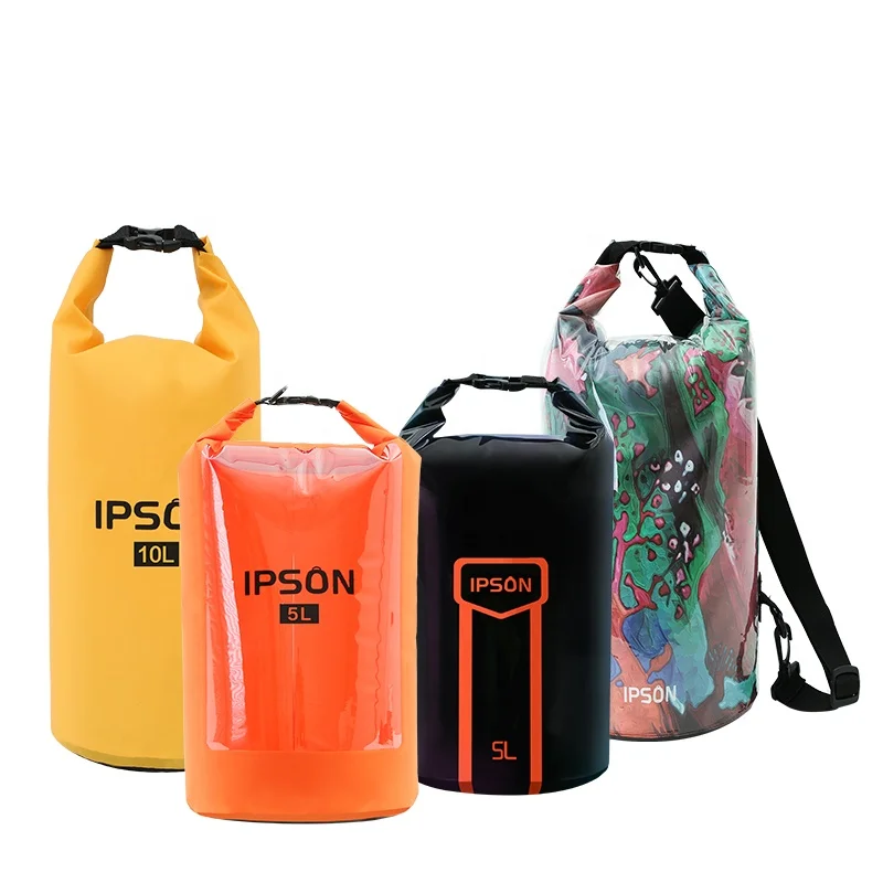 

IPSON  Boating Floating Hiking Kayak Camping Roll Top Custom Logo Outdoor PVC Ocean Pack Waterproof Dry Bag, Accept customized