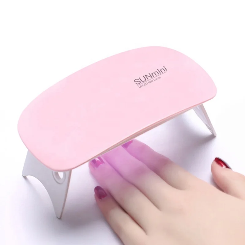 

Mini Nail Dryer Machine UV LED Lamp Portable USB Cable Home Use Nail UV Gel Varnish Dryer 6 LEDS Lamp Nail Art Tools 2 Color, White pink