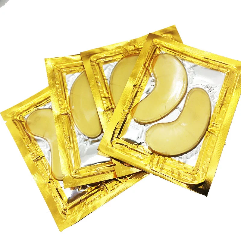 

Private Label Steam collagen gold silk under eye mask 24k Collagen Crystal gold eye sleeping mask