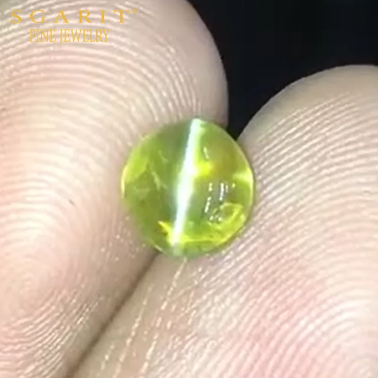 

SGARIT high quality rare loose gemstone jewelry for collection 1.65ct honey color natural chrysoberyl cat's eye