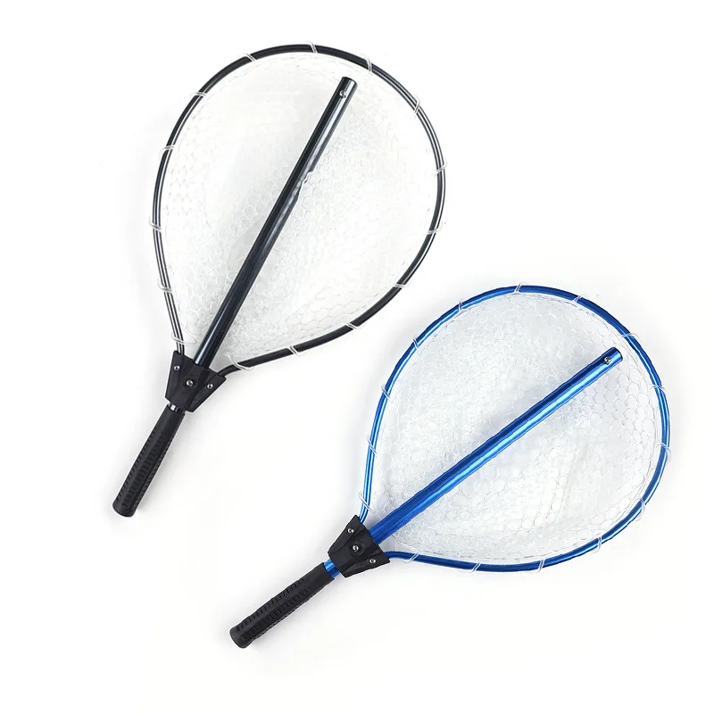 

Spot Wholesale Single Section Telescopic Fish Net PVC Net Bag Aluminum Alloy Net, Red black blue