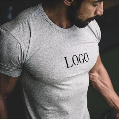 

Custom Breathable Fitness T Shirt Printing Cotton Plain Round Neck T Shirt Men White Short Sleeves Slim Fit Gym Tops