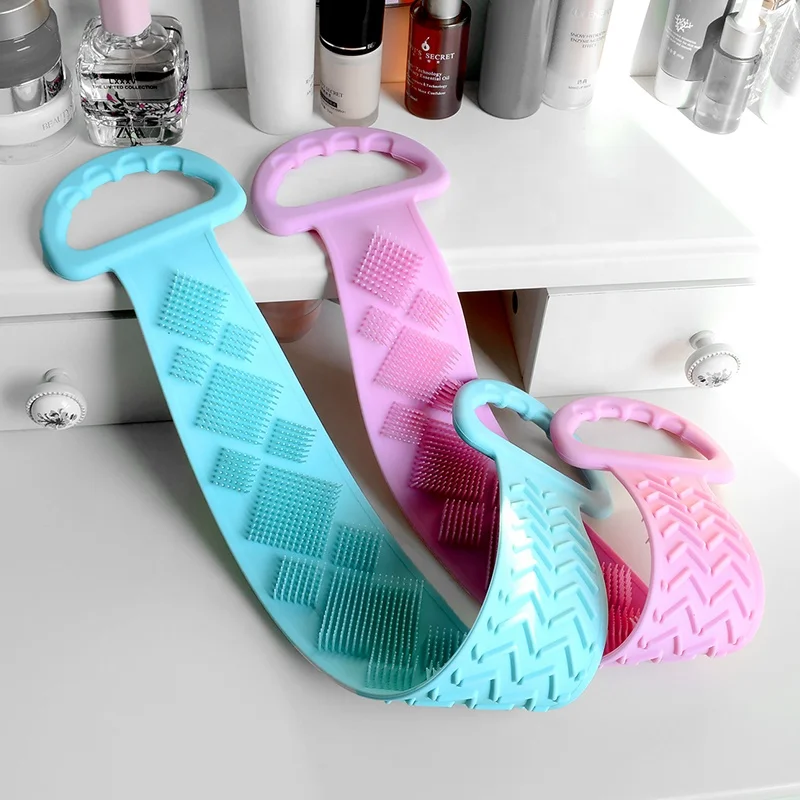 

silicone body back strap belt bath back belt scrubber, Multi color