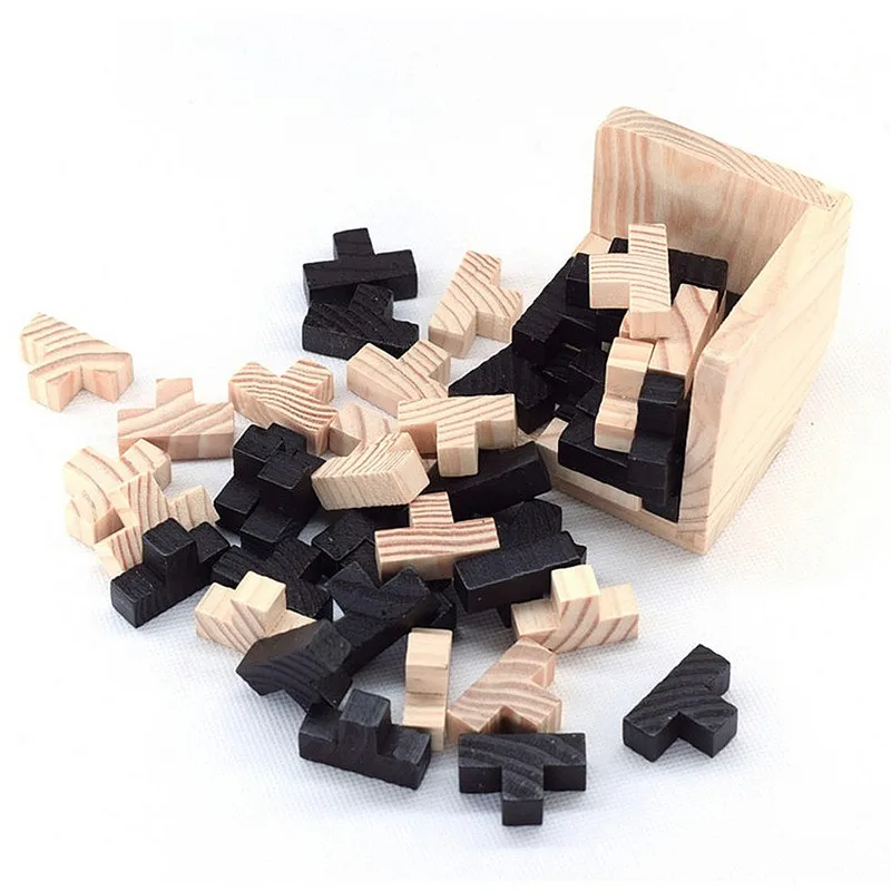 learning educational children wooden interlocking 3d puzzle cube