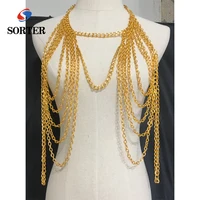 

shell beach fashion link harness bikini chain bra body jewelry for women