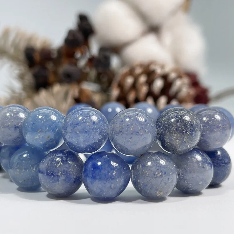 

Natural Smooth Round Stone for Jewelry Making Blue Aventurine Gemstone Loose Beads 4mm 6mm 8mm 10mm 12mm