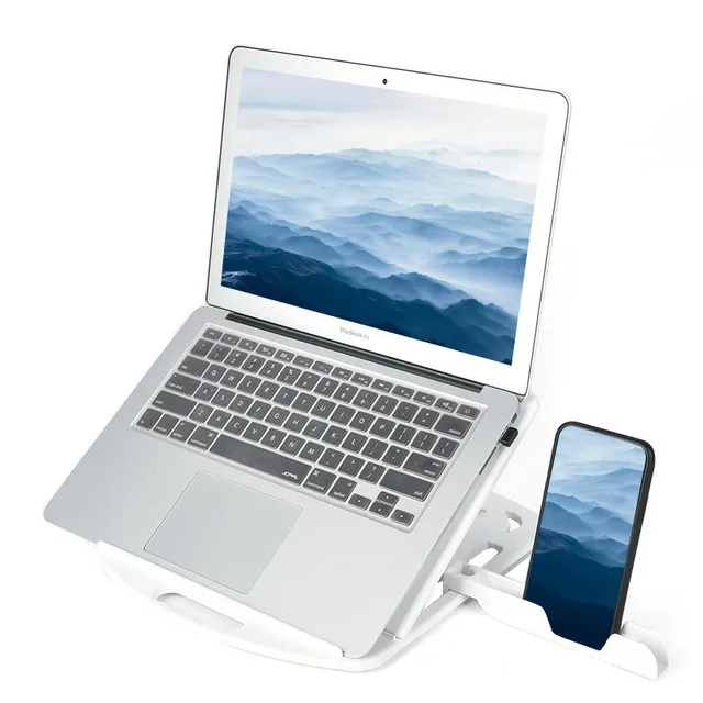 

360 Degree ABS Plastic Adhesive Adhersive Foldable Stand Adjustable And Portable Laptop Stand