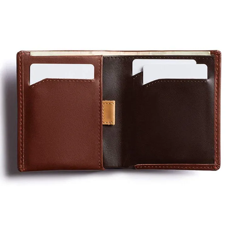 

Custom Luxury RFID Blocking Minimalist Vertical Bifold Full Grain Genuine Leather Slim Men's Wallet