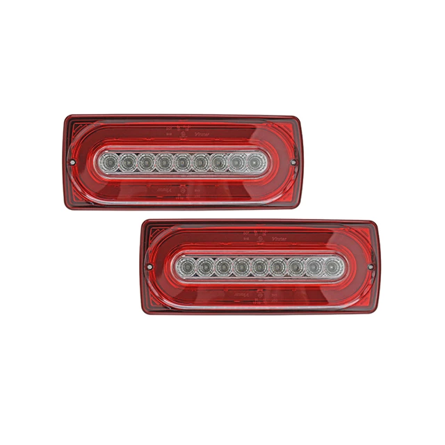 Vinstar E4 Approved Red clear 9 leds 12V 24v round LED stop turn tail lights LED trailer tail light  for W463 G500 550 55
