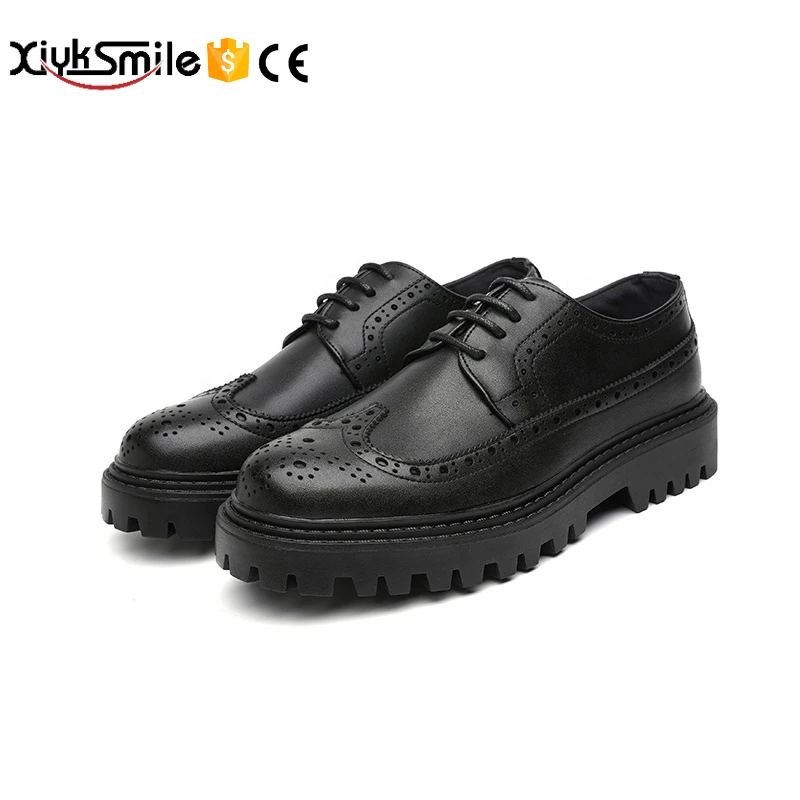 

Black brogue soft-soled small leather shoes men's British leather shoes business casual youth trend leather shoes men's