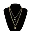 Creative Fashion Geometric Elements Versatile Necklace Vintage Key Lock Pendant Necklace