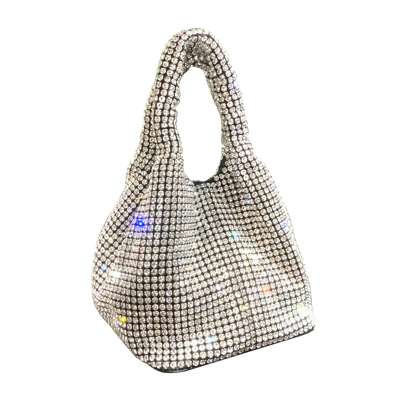 

Boshiho Bling Bling Purse Party shoulder Bag Luxury Knotted Rhinestones Evening Bag Crystals Clutch Handbag For women