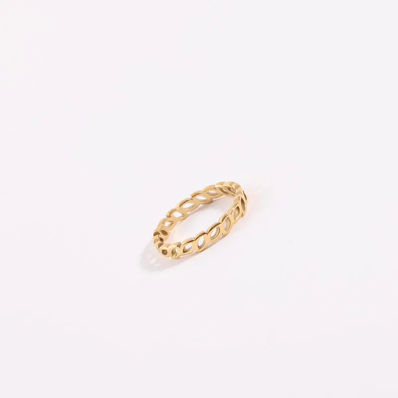 

Joolim Jewelry 18K Gold Plated Stainless Steel Olive Leaf Dainty Rings for Women