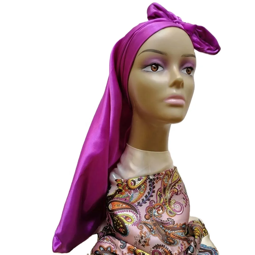 

Premium Silk Satin Headwrap Long Bonnet for Women Curly Braids Hair Night Sleep Caps, Customized