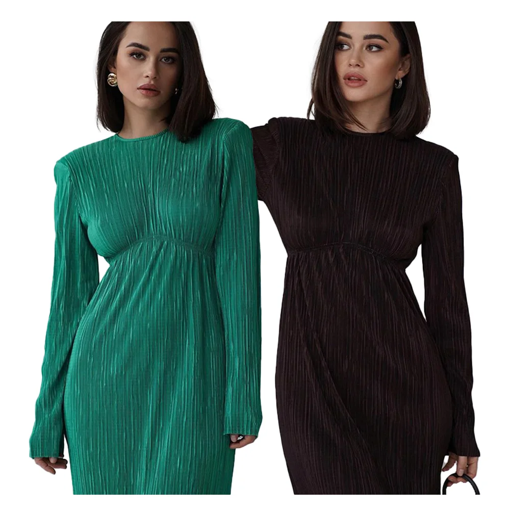 2023 Autumn slim dress long sleeves women causal long dress ladies black formal dress