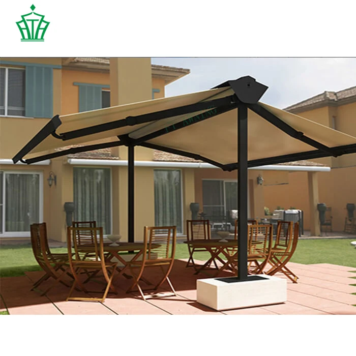 

Motorized Free standing Retractable garden butterfly canopy ,double side awning sun shade,garden canopies