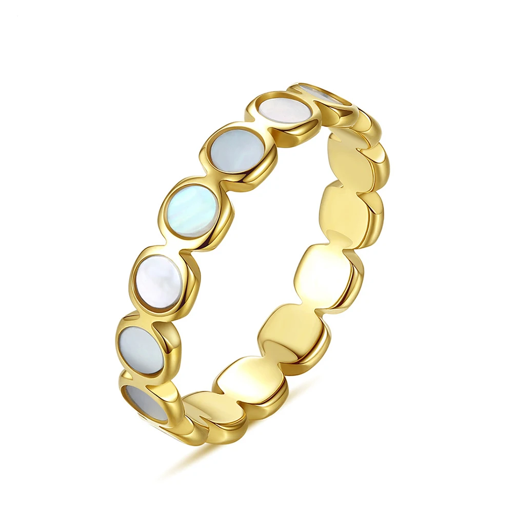 

INS Style Fashionable Stainless Steel Ring Gold Plated Titanium Steel Shell Finger Ring