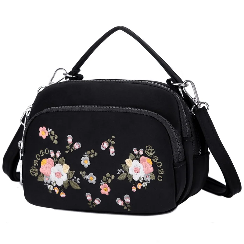 

BOBO sport goods Girls new fashion leisure brief style square small shoulder handbag with embroidery wholesale