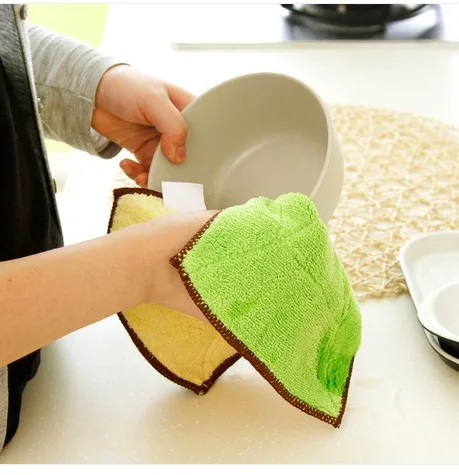 

Custom Microfiber Double-Sided Rag Kitchen Non-oily Non-Linting Absorbent Hand Towel Plain Dish Wash Cloth, As picture