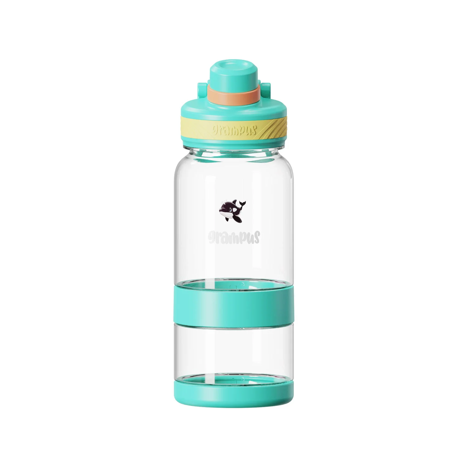 Portable pink  Plastic 600ml Cute Kids Sports Drinking Water Bottle With Straw Snack Box