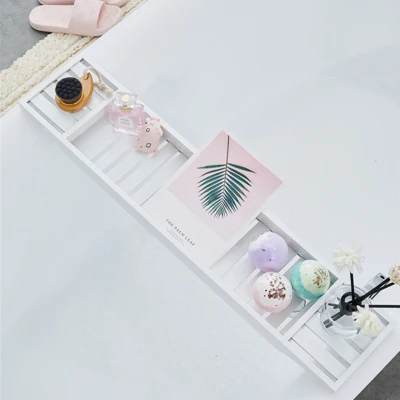 

bamboo White bathtub Caddy bathtub stand, Bathtub Caddy Tray, Bath and Bed Tray