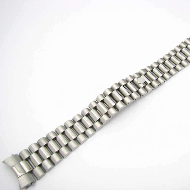

20mm Solid Curved End Screw Links Deployment Clasp Stainless Steel Wrist Watch Band Bracelet Strap For Rolex President Datejust