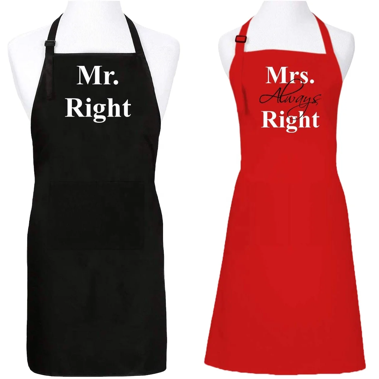 

Customized Printing New Designer Promotional Gift Kitchen Cooking Wedding Funny Couple Mr Mrs Apron