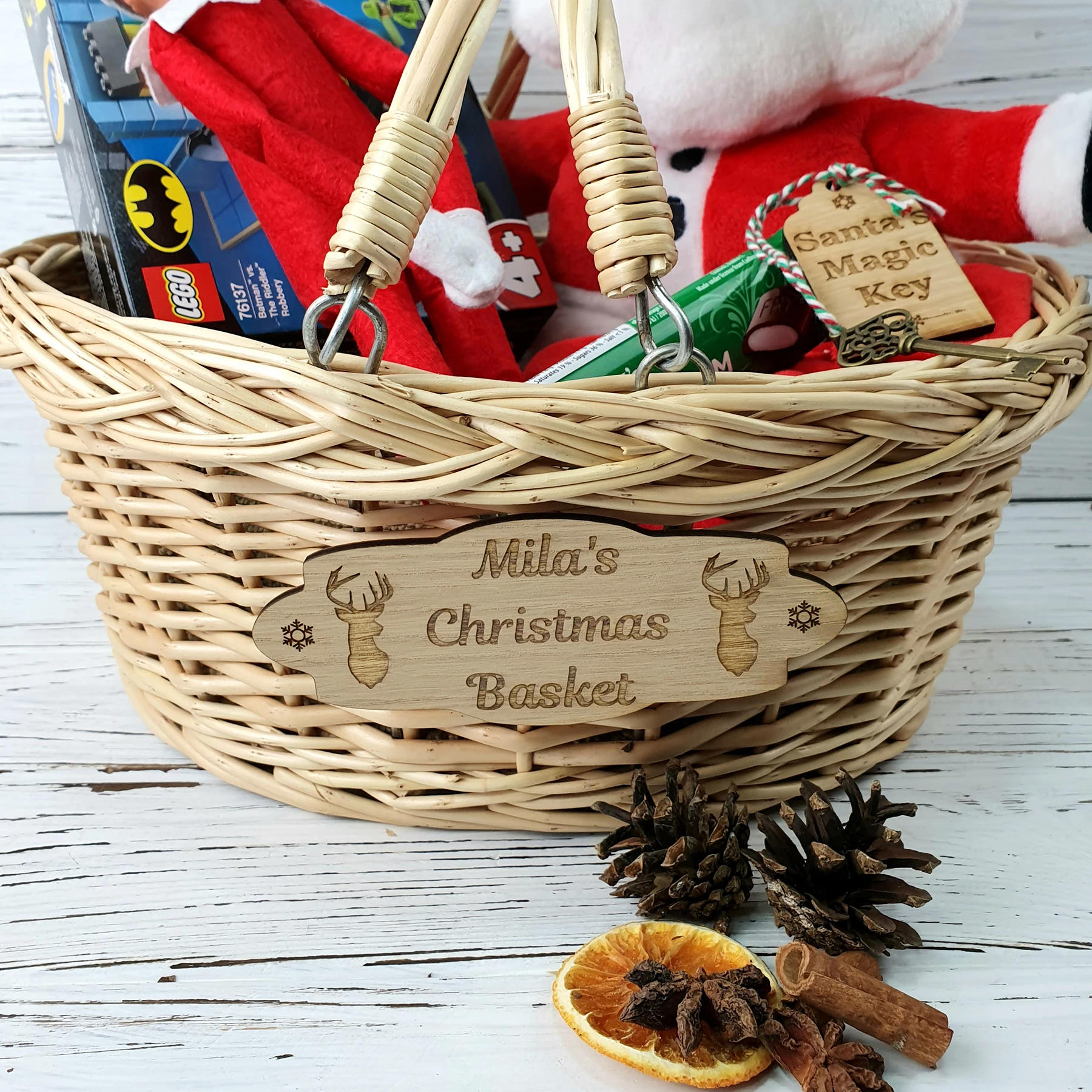 
Kids Empty Woven Wicker Gift Hamper Christmas storage Basket 